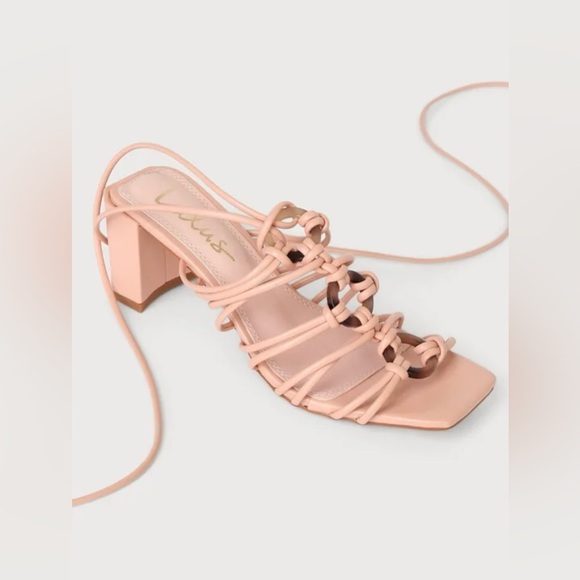 NEW with tags (NWT) Lulu’s Finu Mauve Pink Lace-Up High Heel Sandals - Picture 7 of 11